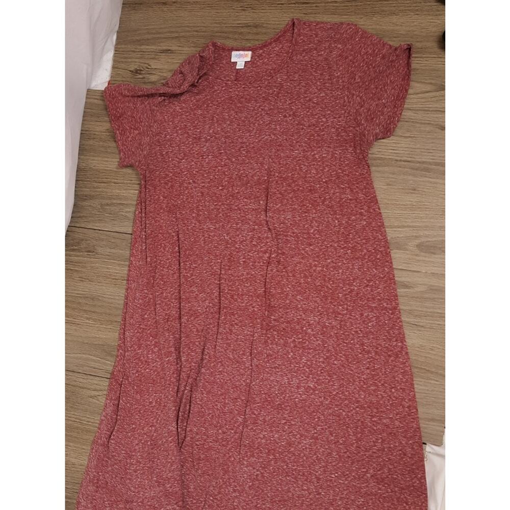 EUC LuLaRoe 2XL Red midi short‎ sleeve dress
